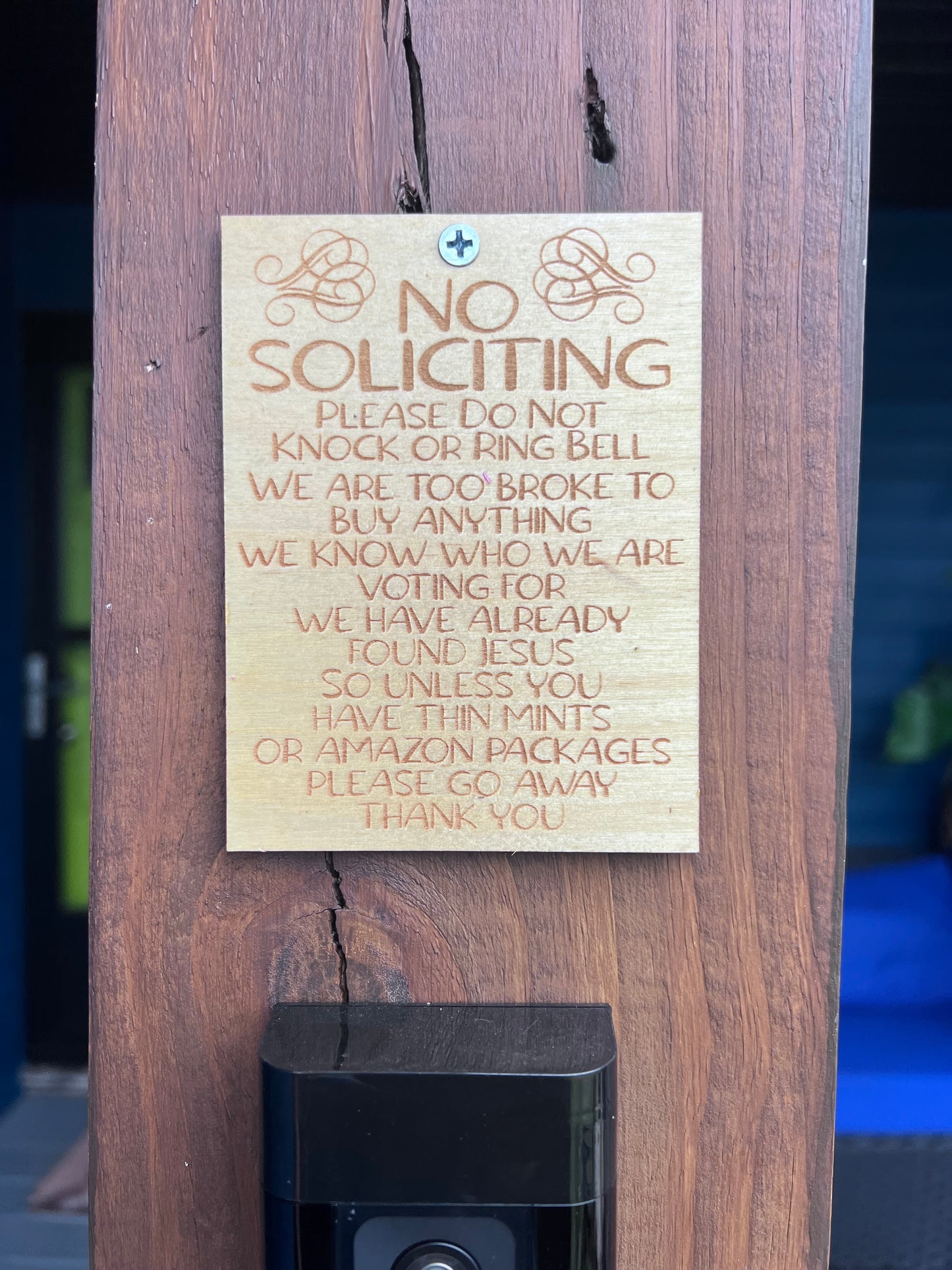 Wood Craft- No Soliciting Sign