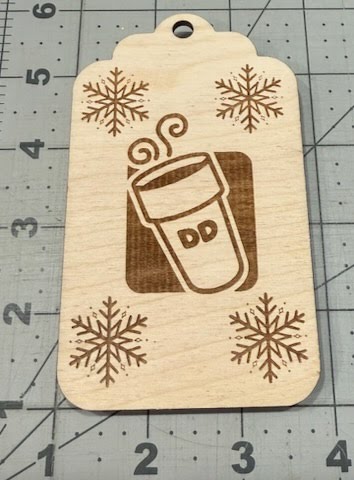 Wood Craft Ornament Dunkin Donuts Gift Card Holder