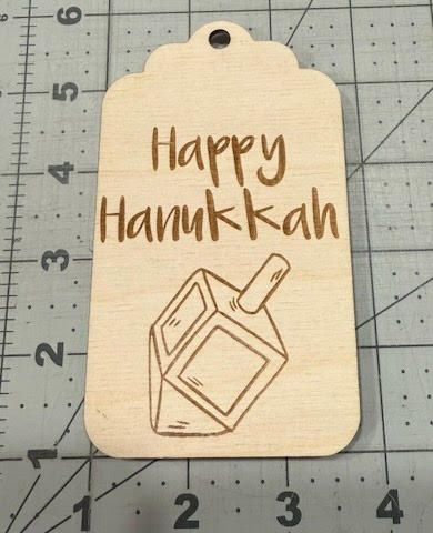 Wood Craft Ornament Hanukkah Dreidel Gift Card Holder