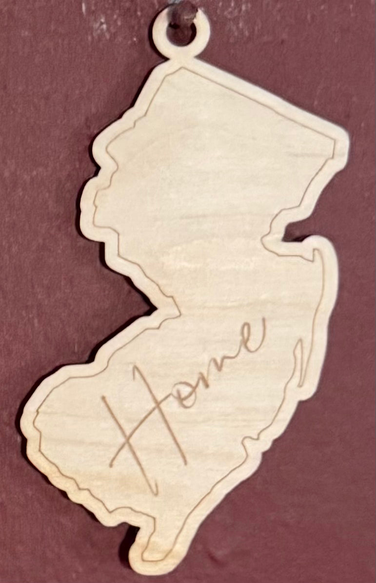 Wood Engraved Personalized State Ornament