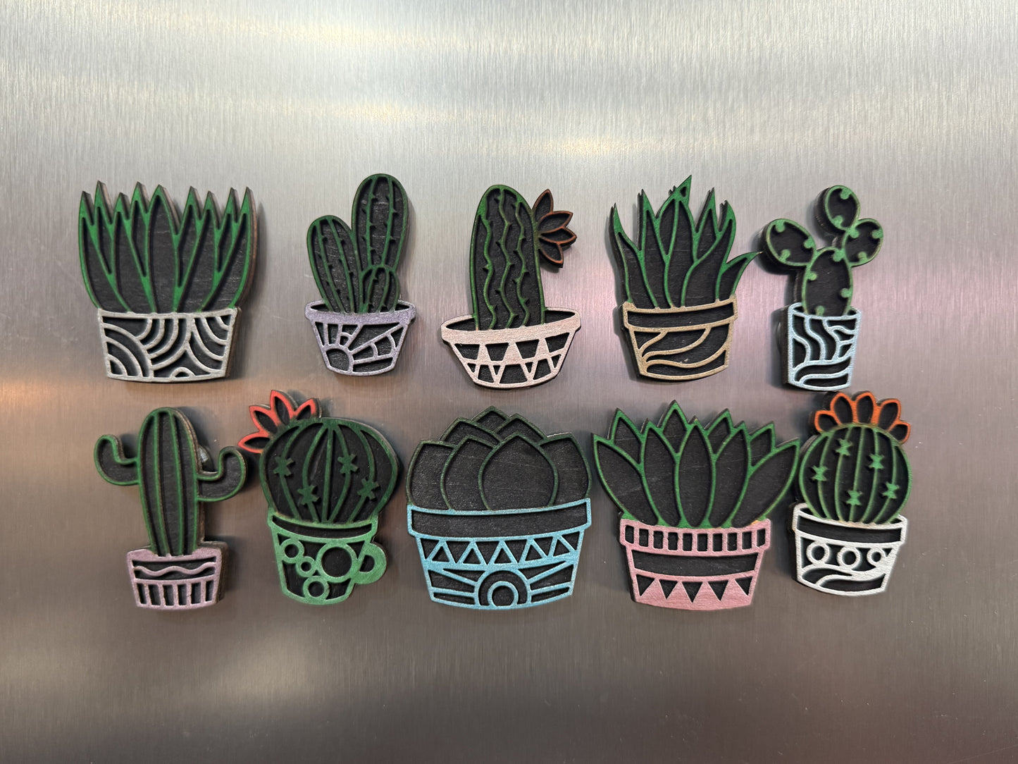 Wood Craft- Succulent Magnets