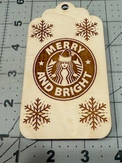 Wood Craft Ornament Star Bucks Gift Card Holder