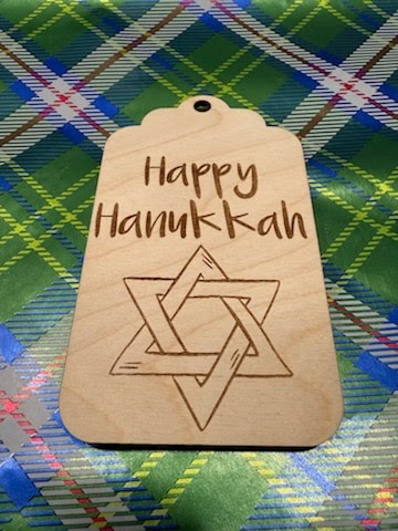 Wood Craft Ornament Hanukkah Star Gift Card Holder